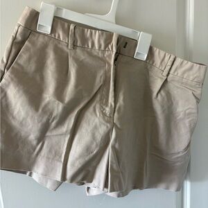 Zara Beige High-Rise Tailored Shorts